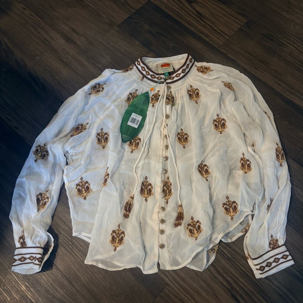 NWT Farm Rio Tapestry Embroidered Top - Picture 3 of 8